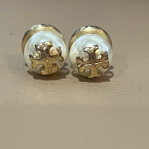 Tory Burch Pearl Logo Earrings